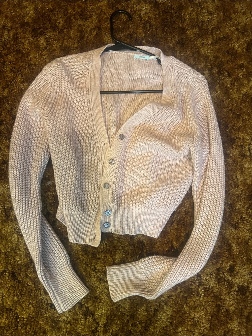 Cropped Knit Cardigan Sweater